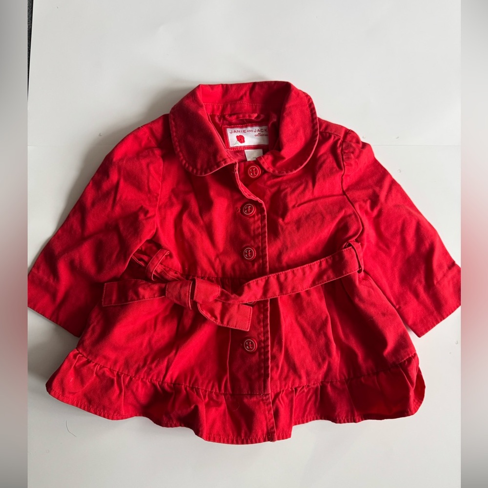 Vintage Janie and Jack Red Jacket with Tie 6-12mo